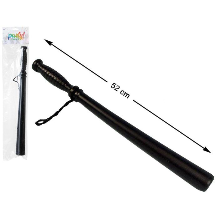 Porra de Policía Negra 52 cm - Accesorio para Disfraz de Agente o Vigilante