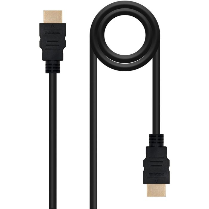 Nanocable Cable HDMI Macho-Macho Negro 1.8M con Conectores Blindados en Oro y Soporte 4K