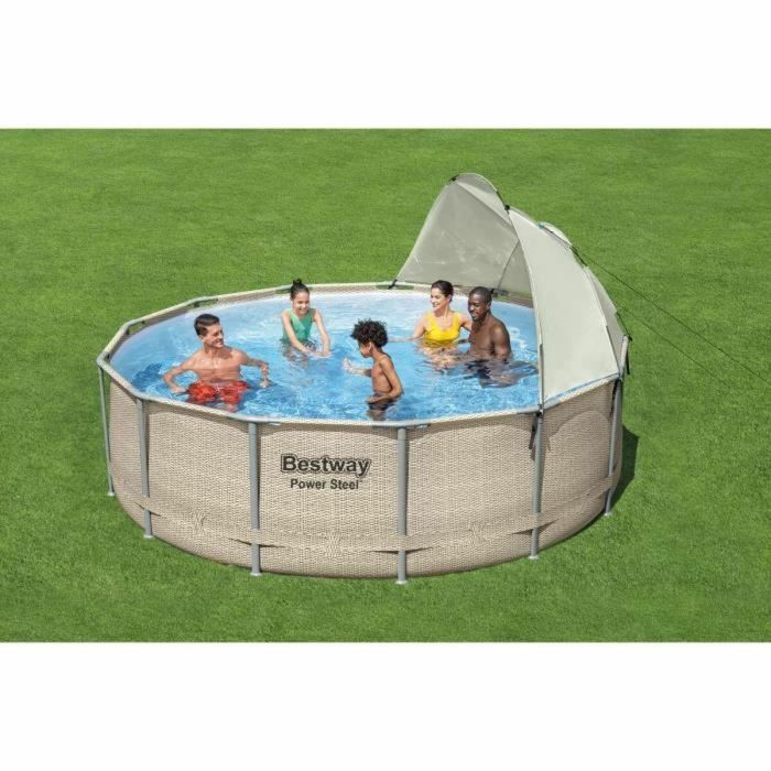 Bestway BES6941607353394 Toldo de piscina redondo, para diámetros entre 305 cm y 549 cm, Gris 8 Bestway BES6941607353394 Toldo de piscina redondo, para diámetros entre 305 cm y 549 cm, Gris 8