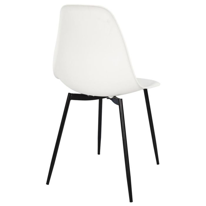 Home Deco Factory Silla Gustav Blanca Estilo Escandinavo Asiento Polipropileno Patas Hierro Negro 4