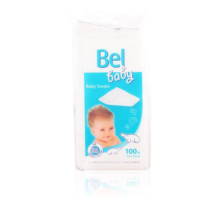 BEL BABY Gasas no Tejidas para Higiene Infantil, Suaves y Resistentes, Paquete de 100 Unidades para Cuidado Delicado de Bebés