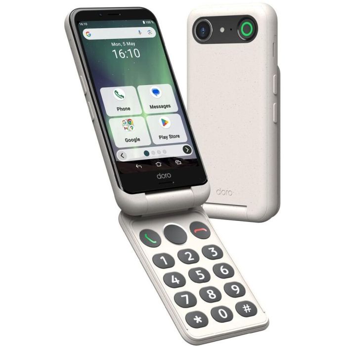 Doro A20 Aurora bone Smartphone 64GB 4GB RAM Android 14 Negro/Blanco Pantalla 4.5" Cámara 13MP IP54