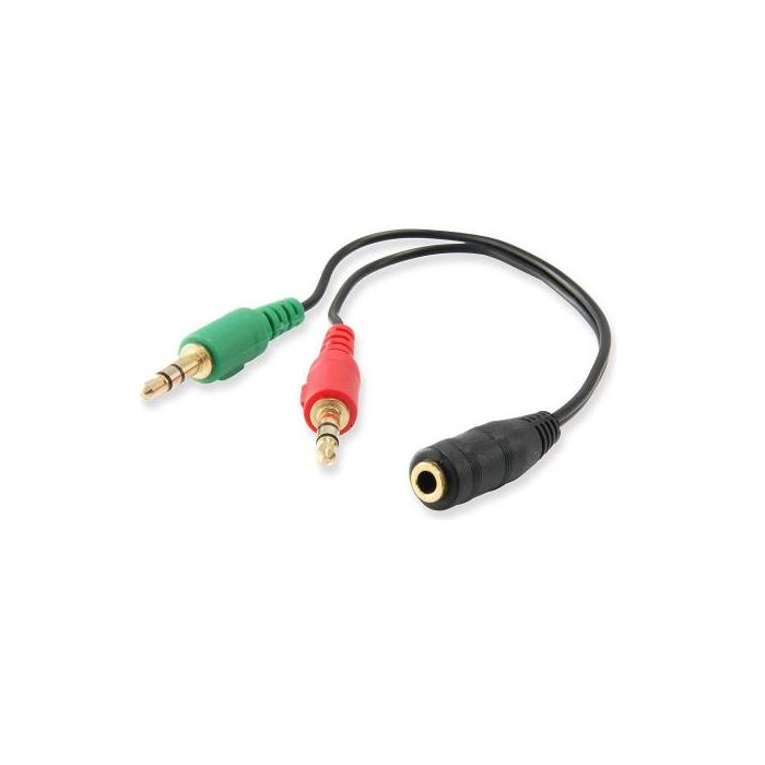 Ewent EC1642 Cable Adaptador Audio Jack 3.5mm 4-pin Hembra a 2x Jack 3.5mm 3-pin Macho para Auriculares con Micrófono Negro 0.15m 0 Ewent EC1642 Cable Adaptador Audio Jack 3.5mm 4-pin Hembra a 2x Jack 3.5mm 3-pin Macho para Auriculares con Micrófono Negro 0.15m 0