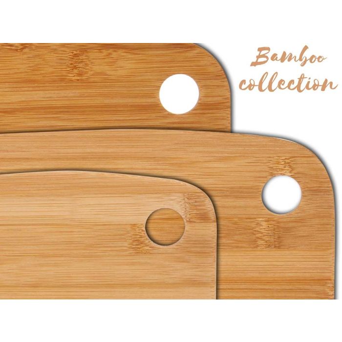 KINVARA Set 3 Tablas Cortar Bambú Cocina Profesionales 36x28x3 cm (Set de 12) 4