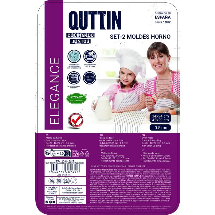 Set de 2 Bandejas Rectangulares Quttin 34x24 cm y 42x29 cm - Inde (6 Cajas) 10 Set de 2 Bandejas Rectangulares Quttin 34x24 cm y 42x29 cm - Inde (6 Cajas) 10