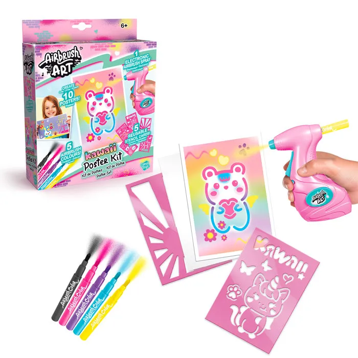 Canal Toys AIR 015 Kit de Creación de Carteles con Aerógrafo Electrónico, Plantillas y Rotuladores 1