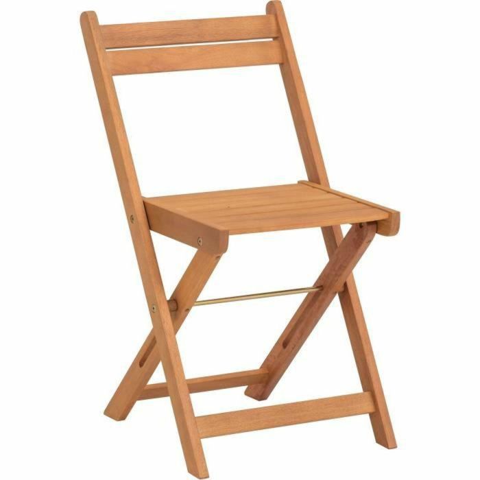 SETBALCWOOD2 Set de Jardín/Balcón de Madera de Acacia FSC: Mesa Cuadrada y 2 Sillas Plegables