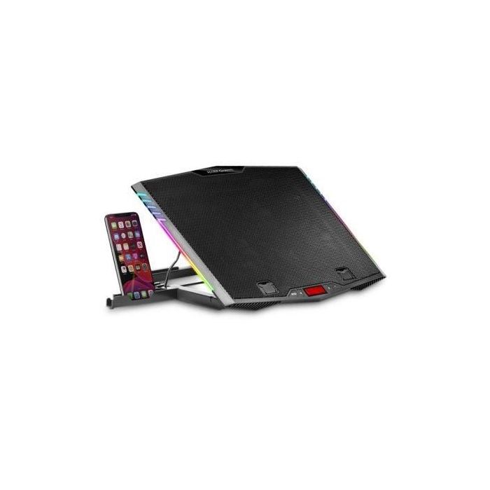 Mars Gaming MNBC5 Base Refrigeración Portátil XL hasta 17.3" con 6 Ventiladores ARGB, 7 Posiciones Stand y Soporte Móvil 1 Mars Gaming MNBC5 Base Refrigeración Portátil XL hasta 17.3" con 6 Ventiladores ARGB, 7 Posiciones Stand y Soporte Móvil 1