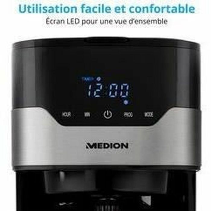 Cafetera de filtro programable con jarra - MEDION - MD 18458 - isotérmica - 900W - 1,2 L 5 Cafetera de filtro programable con jarra - MEDION - MD 18458 - isotérmica - 900W - 1,2 L 5