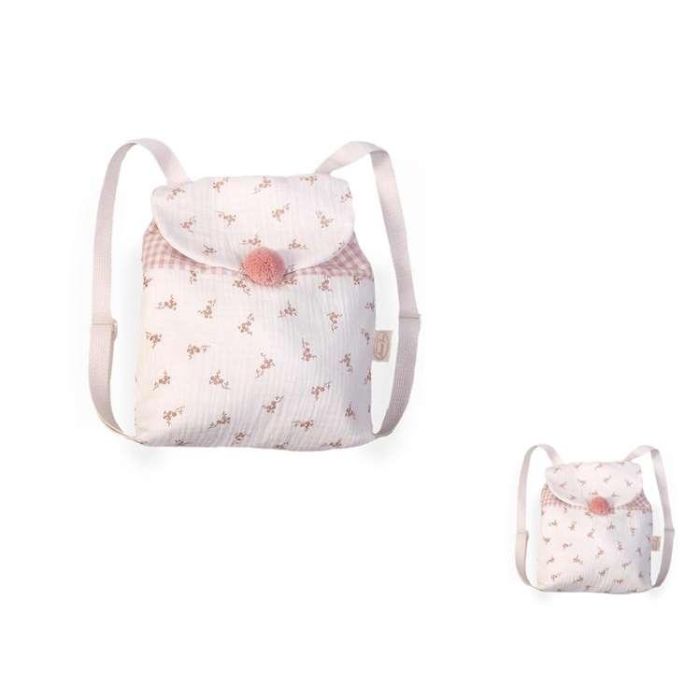 Mochila de flores y cuadro vichy 24x20x5cm 2 Mochila de flores y cuadro vichy 24x20x5cm 2