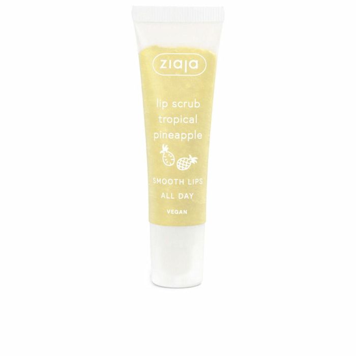 Ziaja Exfoliante Labial de Azúcar Tropical Pineapple Vegano, Suaviza, Alisa e Hidrata Labios Agrietados, Prepara Maquillaje 12 ml