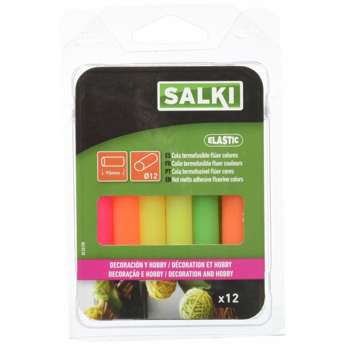 Barras de cola termofusible Salki 430108 Multicolor Decoración Flúor Ø 12 x 95 mm 125 g (12 Unidades) 2 Barras de cola termofusible Salki 430108 Multicolor Decoración Flúor Ø 12 x 95 mm 125 g (12 Unidades) 2