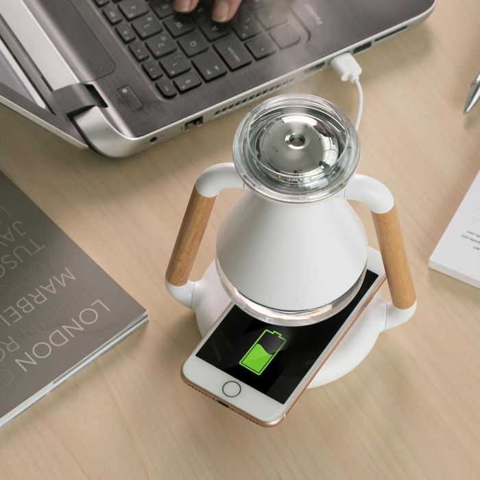 Humidificador Difusor de Aromas y Cargador Inalámbrico 3 en 1 Misvolt InnovaGoods 12 Humidificador Difusor de Aromas y Cargador Inalámbrico 3 en 1 Misvolt InnovaGoods 12