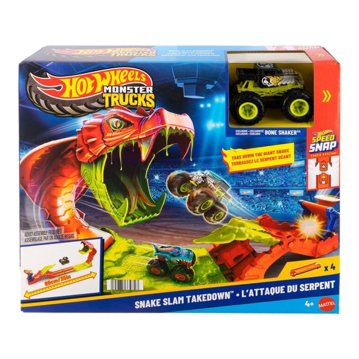Mattel Hot Wheels Monster Trucks Pista Mordedura de Serpiente 31x36x9 cm 1