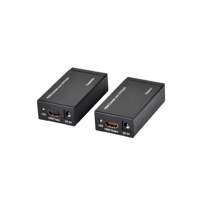 Ewent EW3715 Extensor HDMI Transmisor y Receptor, 1080p @ 60Hz, hasta 60m, Negro