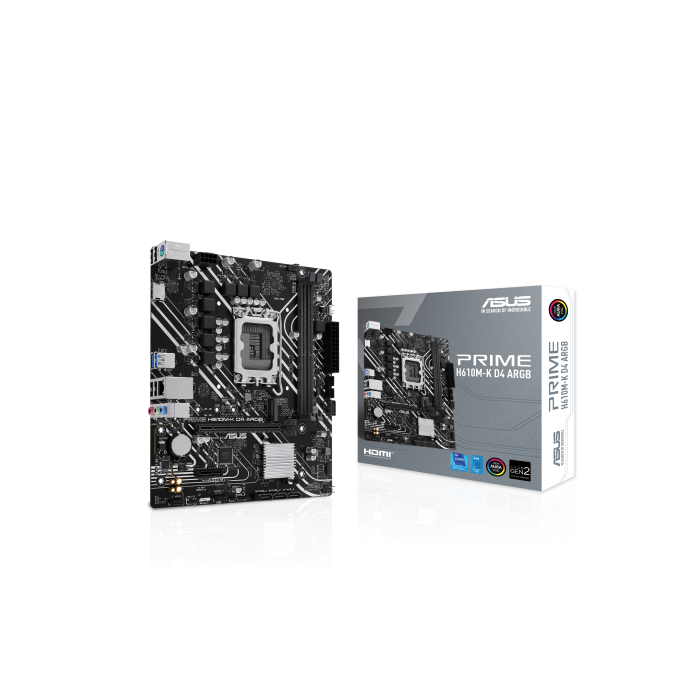 ASUS PRIME H610M-K D4 ARGB Intel H610 LGA 1700 micro ATX ASUS PRIME H610M-K D4 ARGB Intel H610 LGA 1700 micro ATX