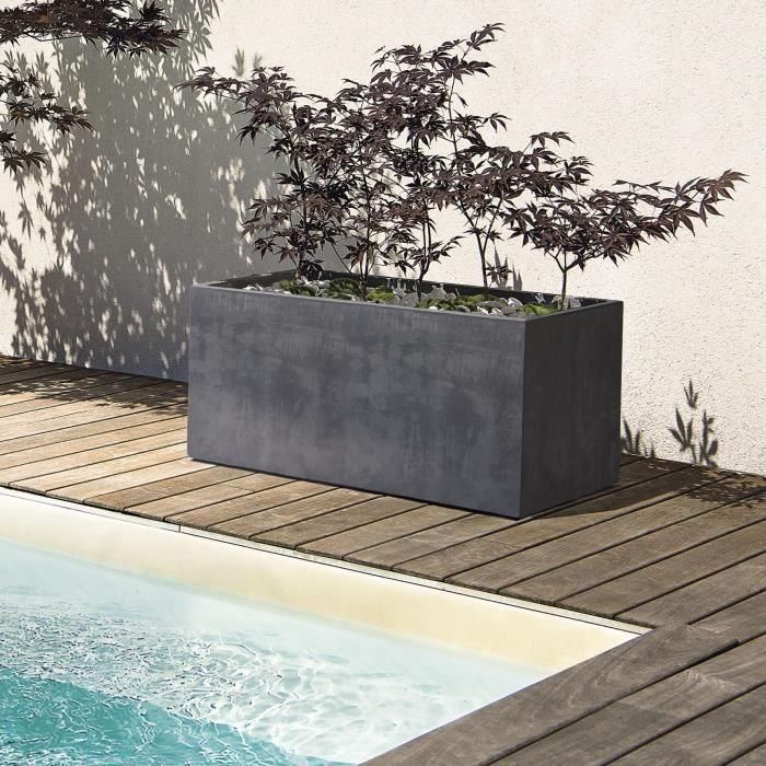 Jardinera Muret - DEROMA - Millennium R - Antracita - Con reserva de agua - 79 cm 1 Jardinera Muret - DEROMA - Millennium R - Antracita - Con reserva de agua - 79 cm 1