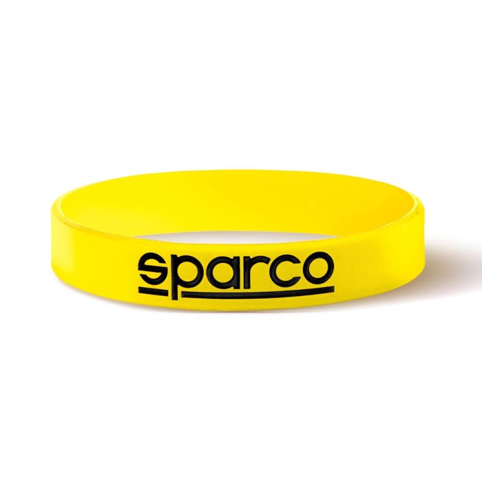 Sparco S099093GI10 10 Pulseras Sparco Amarillo de Silicona, Logo Sparco, Talla Única
