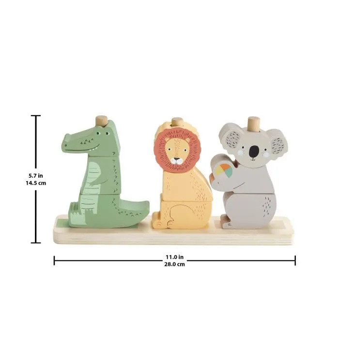 Fisher-Price Animales de Madera para Apilar y Clasificar, Juguete Educativo para Bebés y Niños Pequeños, 10 Piezas HXV04 5