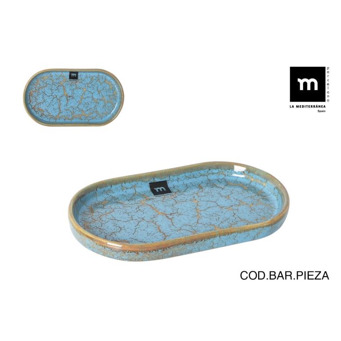 Bandeja Oval Scratch Blue 20.6 x 11.7 x 2.3 cm - Inde (18 Unidades) Bandeja Oval Scratch Blue 20.6 x 11.7 x 2.3 cm - Inde (18 Unidades)