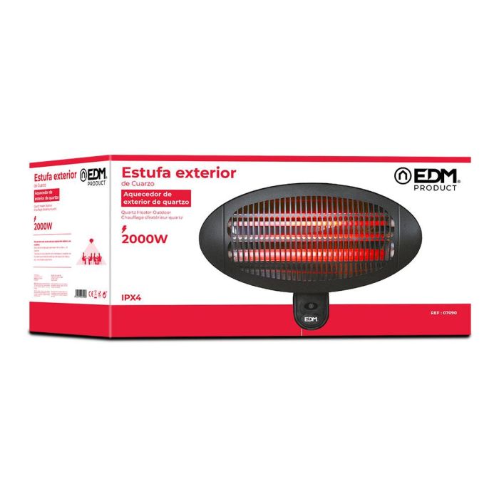 Estufa de cuarzo de exterior - 2000w - edm 1 Estufa de cuarzo de exterior - 2000w - edm 1