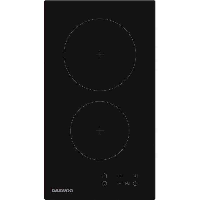 Daewoo BH3VTF19BNM Placa vitrocerámica de 2 fuegos - 30 cm - Negro