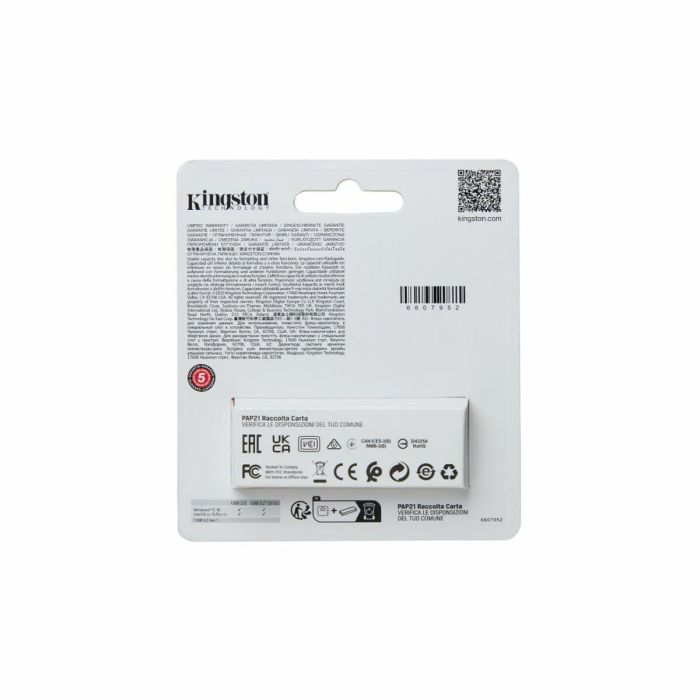Tarjeta de Memoria Micro SD con Adaptador Kingston DTXS/64GB Negro 64 GB 8