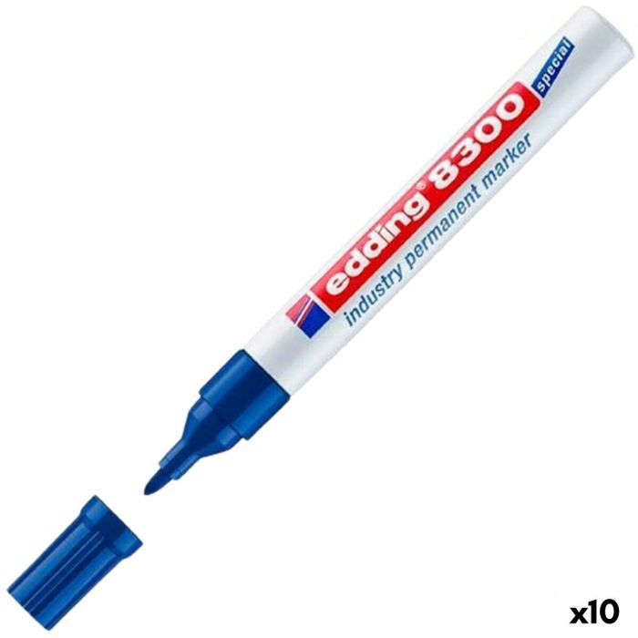 Rotulador permanente Edding 8300 Azul (10 Unidades) Rotulador permanente Edding 8300 Azul (10 Unidades)