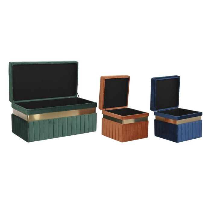 Banqueta DKD Home Decor Azul Verde Naranja Dorado Madera MDF 93 x 47 x 45 cm (3 Unidades) 3 Banqueta DKD Home Decor Azul Verde Naranja Dorado Madera MDF 93 x 47 x 45 cm (3 Unidades) 3