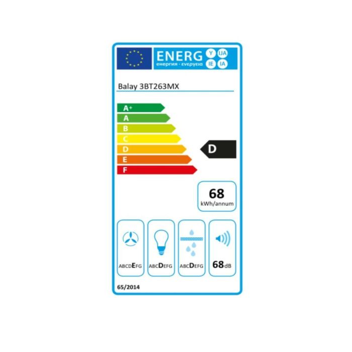 Campana Convencional Balay 3BT263MX 60 cm 360 m3/h 68 dB 146W 1