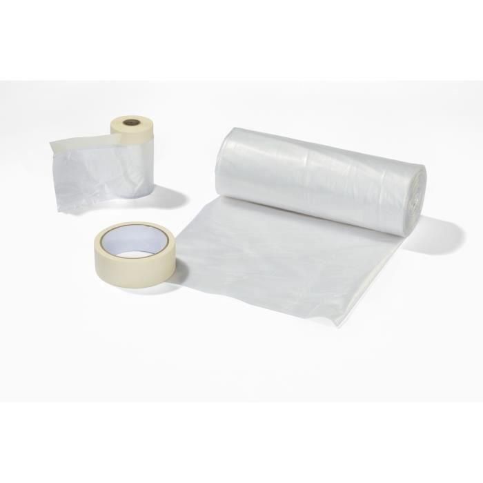 Wagner Kit Universal de Enmascaramiento y Protección para Pintar | Incluye Cubierta 4x6m, 2 Películas y Cinta Adhesiva 20m + Cortador 0 Wagner Kit Universal de Enmascaramiento y Protección para Pintar | Incluye Cubierta 4x6m, 2 Películas y Cinta Adhesiva 20m + Cortador 0