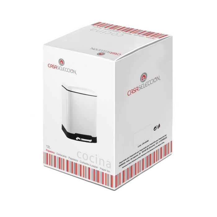 Cubo de basura Blanco Metal Polipropileno 12 L