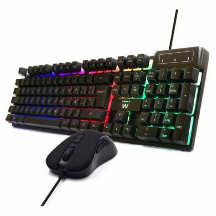 Teclado y Ratón Ewent PL3201 Negro Qwerty Español QWERTY 1 Teclado y Ratón Ewent PL3201 Negro Qwerty Español QWERTY 1