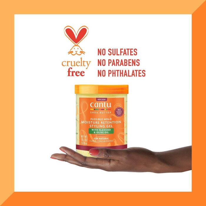Cantu Gel de Peinado con Manteca de Karité, Semilla de Lino y Aceite de Oliva 185Oz/524G - Máxima Retención de Humedad 3 Cantu Gel de Peinado con Manteca de Karité, Semilla de Lino y Aceite de Oliva 185Oz/524G - Máxima Retención de Humedad 3