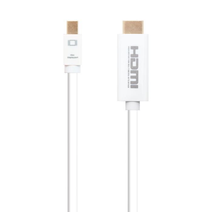 Cable Mini DisplayPort Nanocable 10.15.4002/ Mini DisplayPort Macho - HDMI Macho/ 2m/ Blanco 1 Cable Mini DisplayPort Nanocable 10.15.4002/ Mini DisplayPort Macho - HDMI Macho/ 2m/ Blanco 1