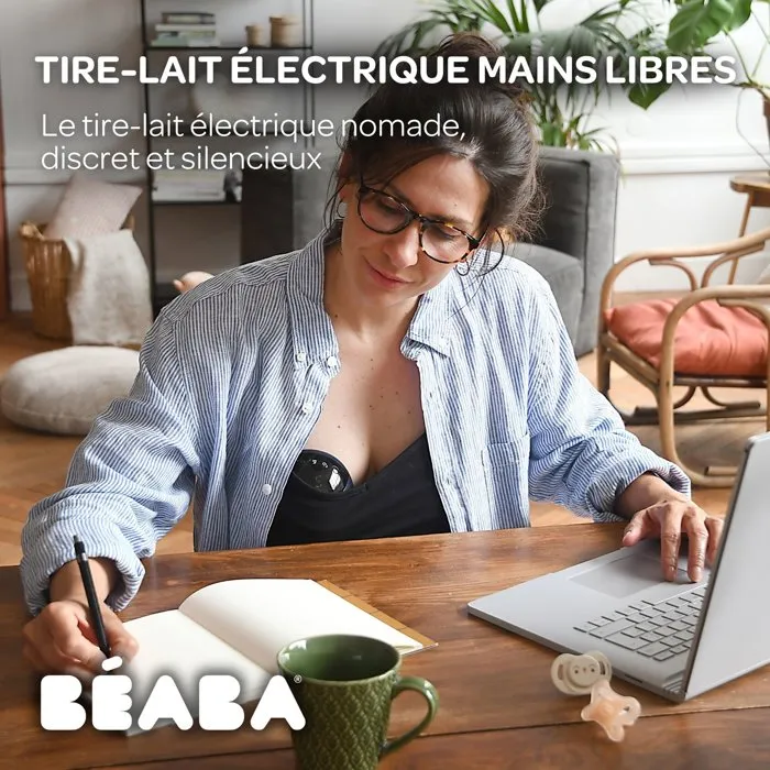 BEABA - Sacaleches Eléctrico Manos Libres - Color Azul Medianoche - AABMK45183