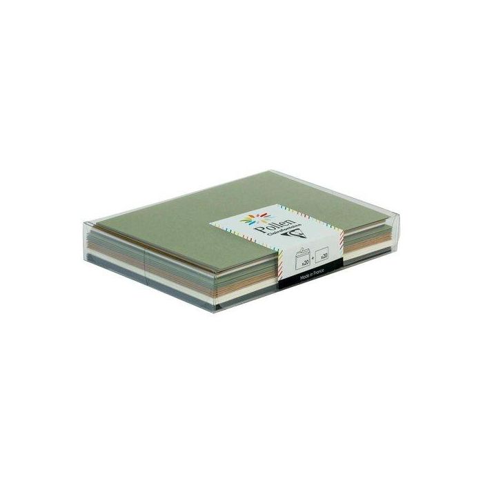 Set Cartas Clairefontaine Pollen 20 Sobres 114X162 + 20 Tarjetas 110X155 Cosi 5 unidades