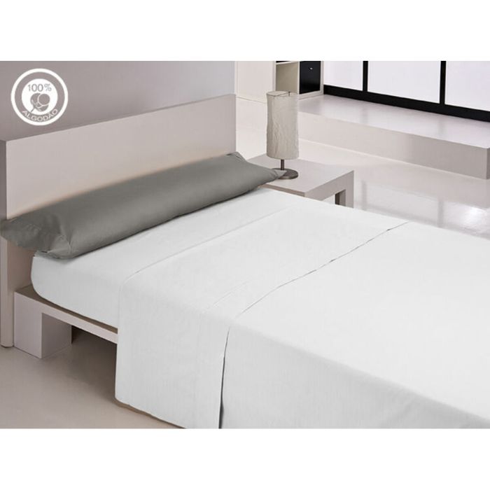 Funda de almohada Happy Home LISOS COTTON Blanco 144 Hilos 45 x 85 cm (2 Unidades) 1