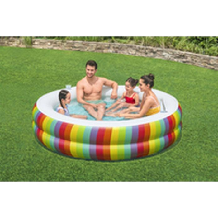 Bestway Piscina Infantil 2 Aros Arcoiris 206x206x51 cm +6 Años Jardin 54443 8 Bestway Piscina Infantil 2 Aros Arcoiris 206x206x51 cm +6 Años Jardin 54443 8
