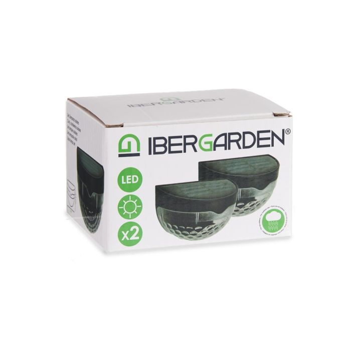 Ibergarden Set Luz Solar Exterior Pared Luz Fría Plástico Negro 5x65x9cm (Set de 24) 2