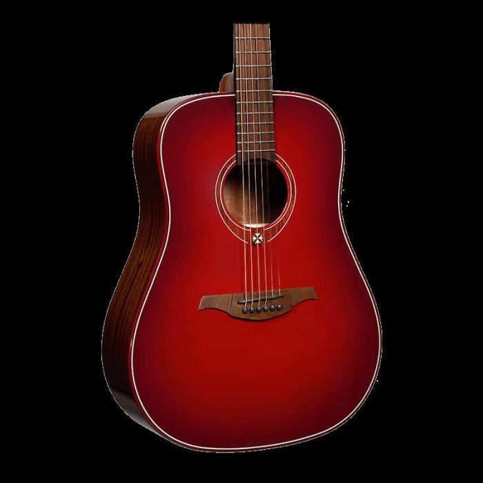 LAG Guitarra Acústica Dreadnought Edición Limitada Red Burst