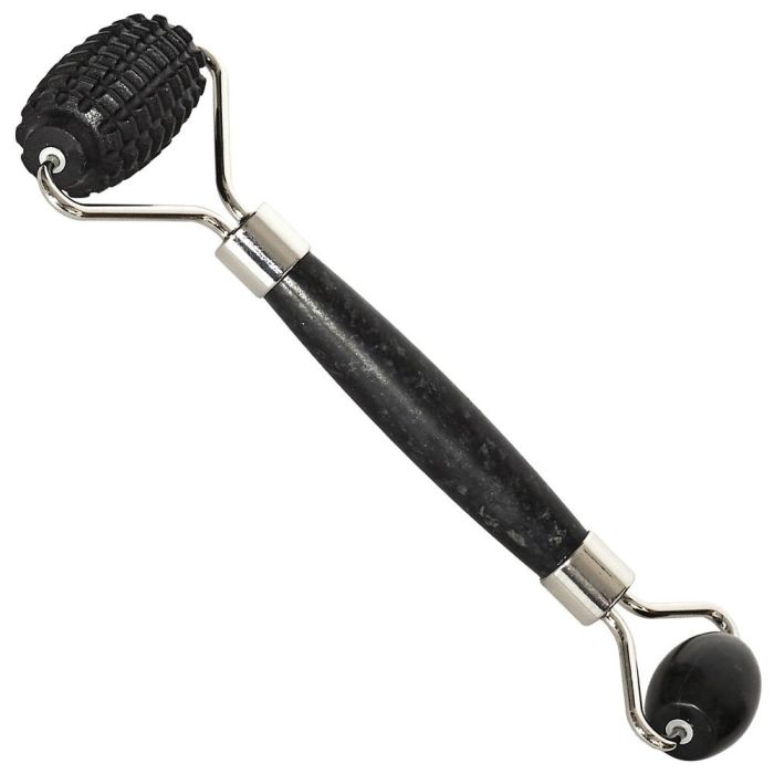 Cosmetic Club Masajeador Facial Jade Negro con Doble Rodillo Liso y con Bultos para Reafirmar y Alisar Todo Tipo de Piel 2