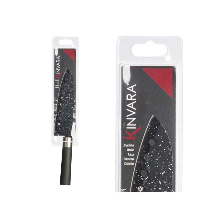 Cuchillo Kinvara con agujeros, acabado mármol, 29.5x2x5 cm, negro/plata (24 Unidades) 2 Cuchillo Kinvara con agujeros, acabado mármol, 29.5x2x5 cm, negro/plata (24 Unidades) 2