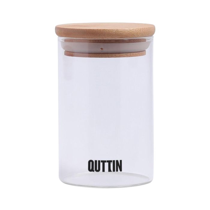 Quttin Tarro de Borosilicato 6.5 x 11 cm con Tapa de Bambú (24 Unidades) 2