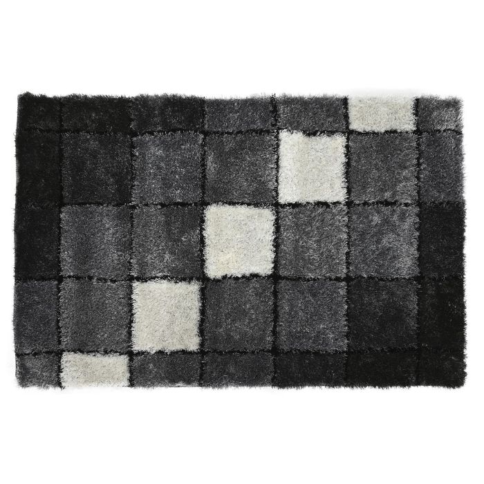 DKD Home Decor Alfombra Moderna Cuadrados Gris Blanco Negro 100% Poliéster 180x120 cm 0 DKD Home Decor Alfombra Moderna Cuadrados Gris Blanco Negro 100% Poliéster 180x120 cm 0