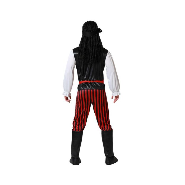 Disfraz Pirata Hombre Adulto Rayas Talla XS-S para Carnaval, incluye Camisa, Pantalón, Cinturón y Pañuelo, de Polyester 2 Disfraz Pirata Hombre Adulto Rayas Talla XS-S para Carnaval, incluye Camisa, Pantalón, Cinturón y Pañuelo, de Polyester 2