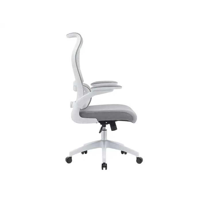 Q-connect Silla Oficina Catania Malla Respaldo Transpirable Altura Ajustable Ruedas Premium Color Gris Blanco 3