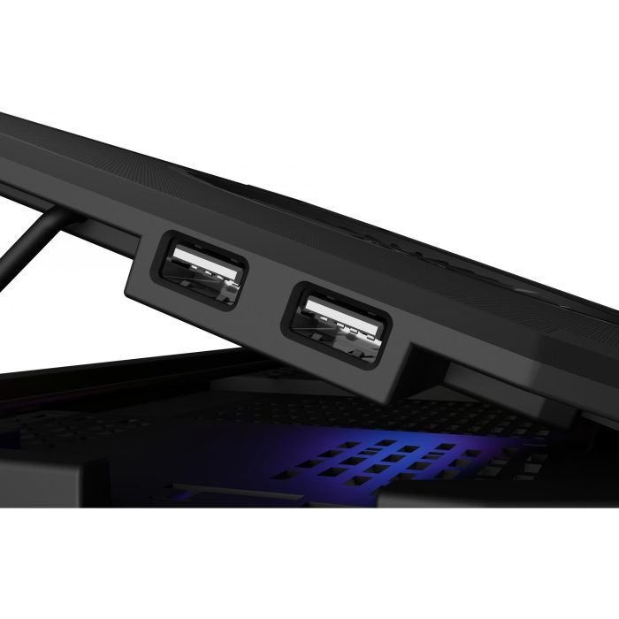 GENESIS Oxid 850 Almohadilla Refrigeradora para Portátil 17.3" con 5 Ventiladores, Iluminación RGB, Ajuste de Altura y 2 Puertos USB Negro 7