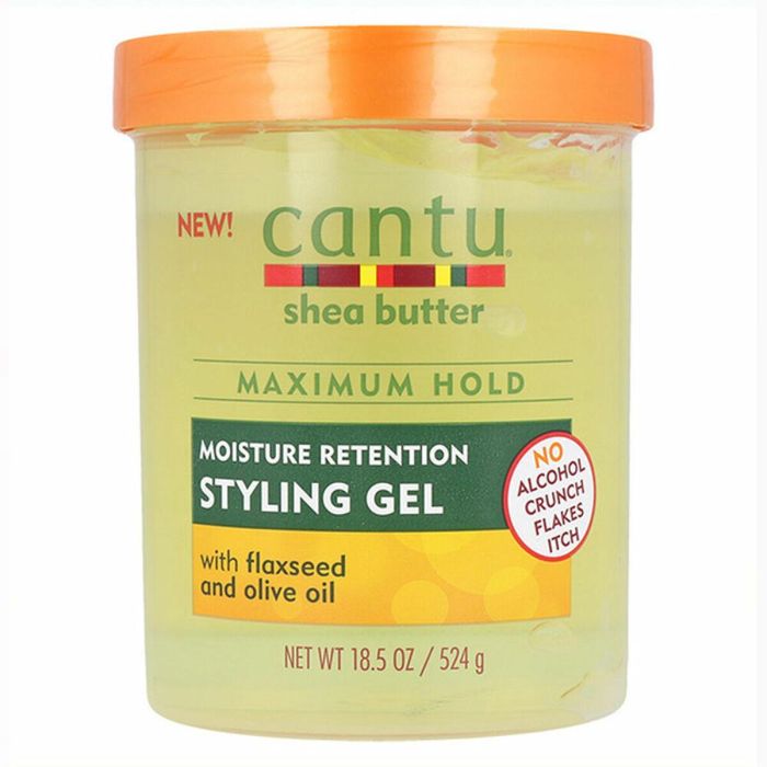 Cantu Shea Butter Styling Gel Con Semilla De Lino + Aceite De Oliva 185Oz/524G (Retención de humedad)