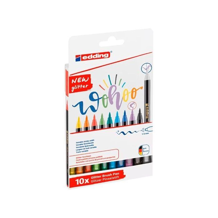 Edding Rotuladores 1340 grlitter Brush Pen Punta Pincel C-Surtidos Básicos Estuche 10 Ud Edding Rotuladores 1340 grlitter Brush Pen Punta Pincel C-Surtidos Básicos Estuche 10 Ud